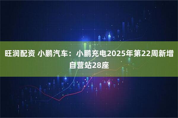 旺润配资 小鹏汽车：小鹏充电2025年第22周新增自营站28座